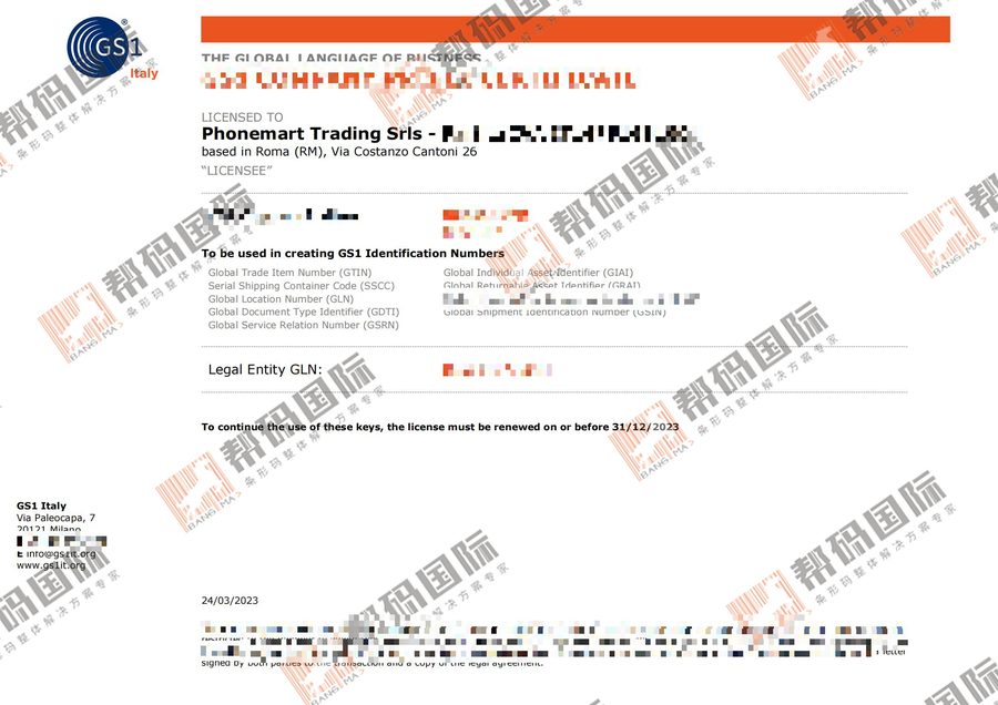 Italy barcode · Successfully processed certificate